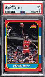 1986-1987 Fleer Basketball #57 Michael Jordan Rookie PSA EX 5