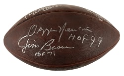 Cleveland Browns Hall of Famer Multi-Signed Football Including Jim Brown, Paul Warfield, and Leroy Kelly - JSA