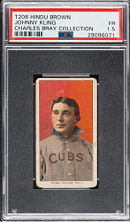1909-1911 T206 White Border Johnny Kling PSA FAIR 1.5 - Brown Hindu Back (Charles Bray Collection)