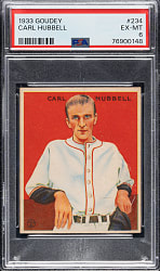 1933 R319 Goudey #234 Carl Hubbell PSA EX-MT 6
