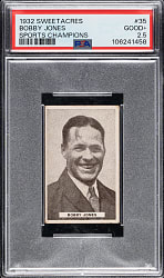 1932 Sweetacres Sports Champions #35 Bobby Jones PSA GOOD+ 2.5