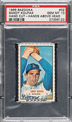 1965 Bazooka #32 Sandy Koufax PSA GEM MINT 10 - 1 of 9!