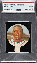 1970 Topps Candy Lids Rich Allen PSA MINT 9 - 1 of 4!