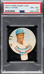 1970 Topps Candy Lids Willie Davis PSA NM-MT+ 8.5 - 1 of 1!