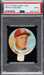 1970 Topps Candy Lids Frank Howard PSA MINT 9 - 1 of 3 - Highest Graded!