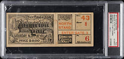 November 18, 1911 Yale Bulldogs (vs. Princeton Tigers) Football Full Ticket PSA Authentic - Princeton National Championship Year!