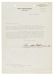 1916  Franklin D. Roosevelt Signed Letter - Beckett