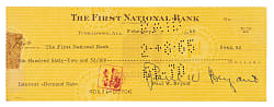 1965 Paul Bear Bryant Signed Check - JSA
