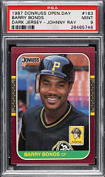 1987 Donruss Opening Day #163 Barry Bonds Rookie PSA MINT 9 - Johnny Ray Error!