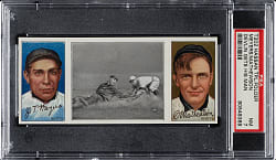1912 T202 Hassan Triple Folder "Devlin Gets His Man" Christy Mathewson/Meyers PSA NM 7