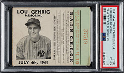 1941 Lou Gehrig Day Ticket Stub PSA VG-EX 4