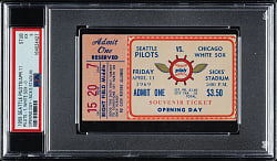 April 11, 1969 Seattle Pilots (vs. Chicago White Sox) Ticket Stub PSA EX 5 - Opening Day at Sick's Stadium - Pilots' Only Season!