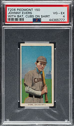 1909-1911 T206 White Border Johnny Evers with Bat, Cubs on Shirt PSA VG-EX 4