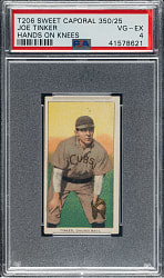 1909-1911 T206 White Border Joe Tinker Hands on Knees PSA VG-EX 4