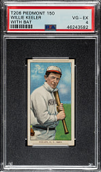 1909-1911 T206 White Border Willie Keeler with Bat PSA VG-EX 4