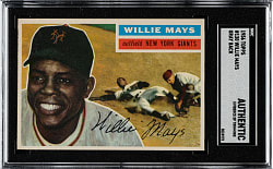 1956 Topps #130 Willie Mays Gray Back SGC Authentic