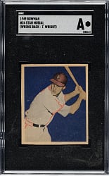 1949 Bowman #24 Stan Musial SGC Authentic - Overprint Back