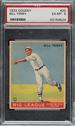 1933 R319 Goudey #20 Bill Terry PSA EX-MT 6