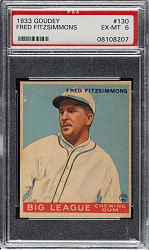 1933 R319 Goudey #130 Fred Fitzsimmons PSA EX-MT 6