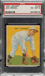 1933 R319 Goudey #109 Joe Cronin PSA EX-MT 6