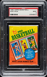 1980-1981 Topps Basketball Unopened Wax Pack PSA MINT 9 - Larry Bird and Magic Johnson Rookie Year