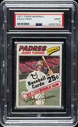 1977 Topps Unopened Cello Pack PSA MINT 9