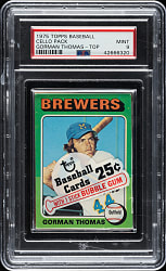 1975 Topps Unopened Cello Pack PSA MINT 9