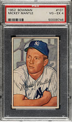 1952 Bowman #101 Mickey Mantle PSA VG-EX 4