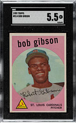 1959 Topps #514 Bob Gibson Rookie SGC EX+ 5.5
