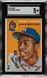 1954 Topps #128 Hank Aaron Rookie SGC EX 5