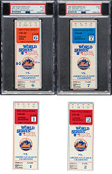 1986 New York Mets vs. Boston Red Sox World Series Full Ticket and Stub Complete Collection (7) Including Game 6 Bill Buckner Error