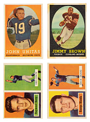 1957 and 1958 Topps Football Near-Complete Set Pair (2 Sets, 266 Cards) Including Jim Brown Rookie Plus 137 Duplicates