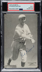 Signed 1925 Exhibits Red Ruffing PSA VG 3 with MINT 9 Signature - 1 of 1- Highest-Graded Card Example!
