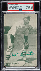 Signed 1927 Exhibits Freddie Lindstrom PSA GOOD+ 2.5 with GEM MINT 10 Signature - The ONLY Graded Example!