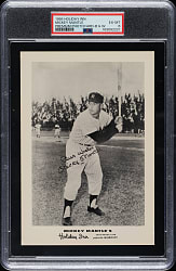 1958 Holiday Inn Black & White Premium Photocard Mickey Mantle PSA EX-MT 6