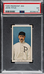 1909-1911 T206 White Border John Titus PSA EX 5