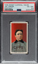 1909-1911 T206 White Border Joe Tinker Portrait PSA VG-EX+ 4.5