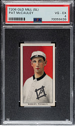 1909-1911 T206 White Border Pat McCauley Southern Leaguer PSA VG-EX 4 - Old Mill Back