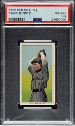 1909-1911 T206 White Border Charlie Fritz Southern Leaguer PSA VG-EX+ 4.5 - Old Mill Back