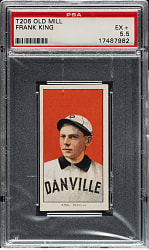 1909-1911 T206 White Border Frank King Southern Leaguer PSA EX+ 5.5 - Old Mill Back