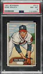 1951 Bowman #312 Gene Mauch PSA NM-MT 8