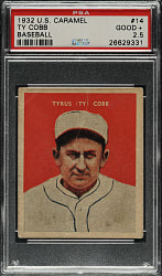 1932 R328 U.S. Caramel #14 Ty Cobb PSA GOOD+ 2.5