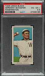 1909-1911 T206 White Border Germany Schaefer Washington PSA VG-EX+ 4.5 - Black Lenox Back