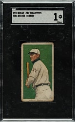 1909-1911 T206 White Border George McBride SGC POOR 1 - Broad Leaf 350 Back