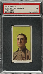 1909-1911 T206 White Border Wild Bill Donovan Portrait PSA EX 5 - Brown Hindu Back