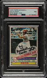 1979 Topps Unopened Cello Pack PSA NM 7 - Pete Rose on Top