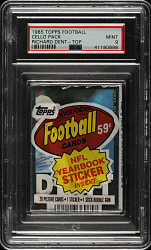 1985 Topps Football Unopened Cello Pack PSA MINT 9 - Richard Dent Rookie on Top