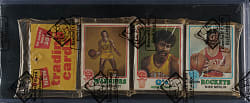 1973-1974 Topps Basketball Unopened Rack Pack - BBCE - Kareem Abdul-Jabbar on Back