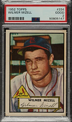 1952 Topps #334 Wilmer Mizell High Number PSA GOOD 2