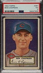 1952 Topps #391 Ben Chapman High Number PSA VG 3